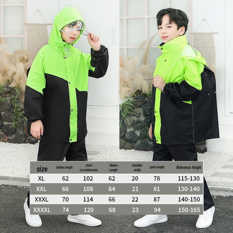 2023 Kids' Raincoat & Rain Pants Set - Boys & Girls Full Body Poncho for School
