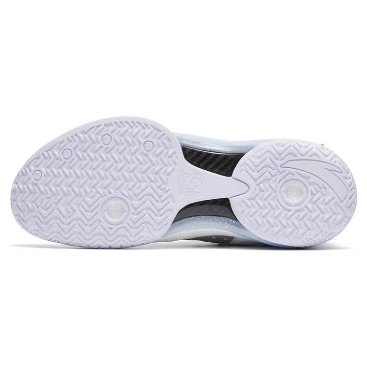 Anta Shock Wave 4 Cushioning Slip Resistant Abrasion Resistant Low top Basketball Shoes Men's Blue White 112311106-2