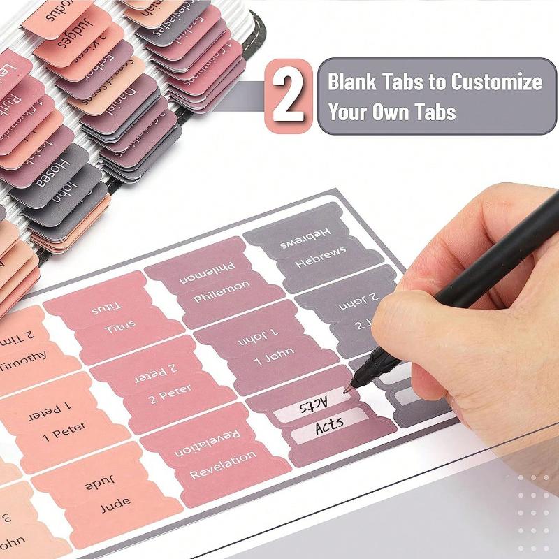 75pcs Bible Tabs, Bible Index Tabs Stickers for Catholic/Christian Bible, Sticky Notes Back To School