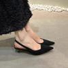 Fashion Versatile Temperament Stiletto High Heels Women's Xia New Baotou Pointed Toe Shallow Mouth One Strap Back Empty Sandals