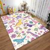 Colorful Cartoon Dinosaur Pattern Carpet for Kids, Cute Rainbow Design Suitable for Use As an Anti-slip for Living Room Bedroom Sofas
