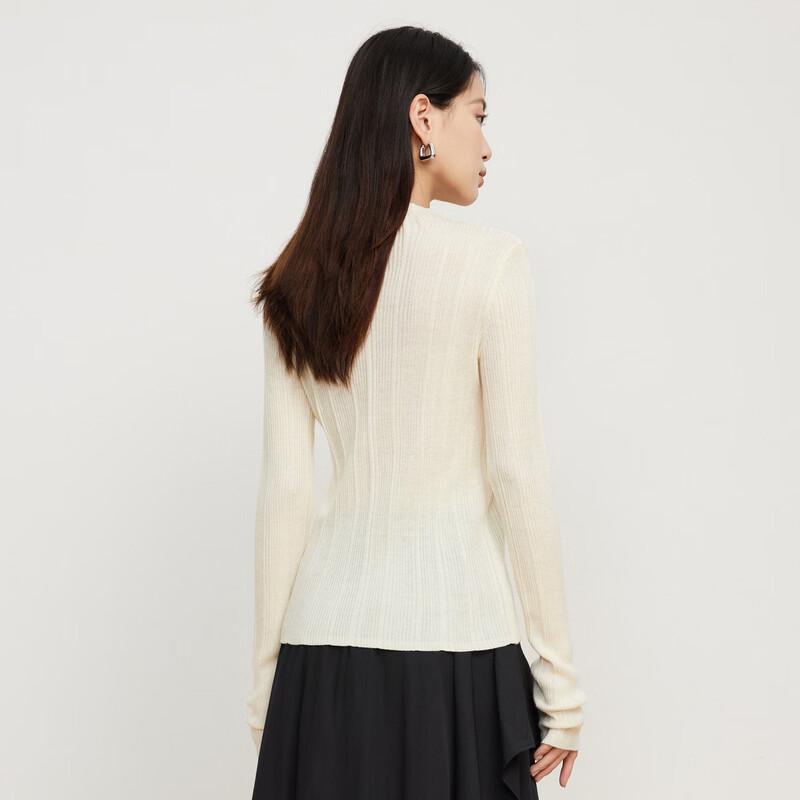 Elva' Island Women's Solid Slim-Fit Long Sleeve Knit Top