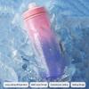 Bike Water Bottle 610ml Large Capacity Insulated Squeeze Cycling Drink Bottle for Hiking Running Travel Blue to Pink Gradient