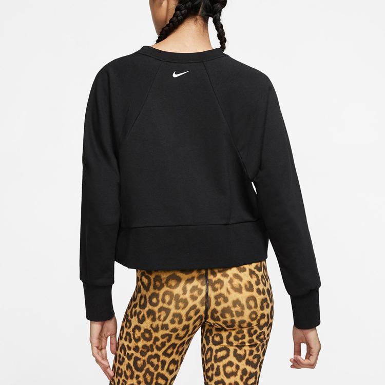 Nike Dri-FIT Get Fit Logo Printed Crewneck Casual Sports Sweatshirt Women Sweatshirt Black CQ9306-010