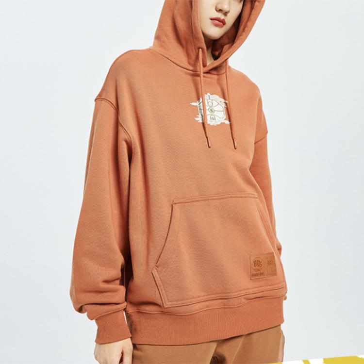 Li Ning Badfive Basketball Series Loose Casual Sports Hoodie Men hoodies Amber-Brown AWDQ522-1