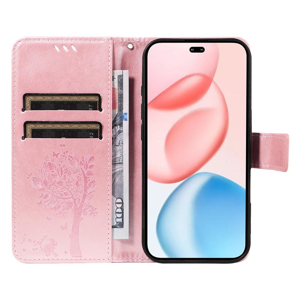 Dla Honor 400 Pro 5G (Światowy) Etui na telefon ze stojakiem Wzór drzewa dla kota Skórzany portfel Pokrowiec na telefon komórkowy