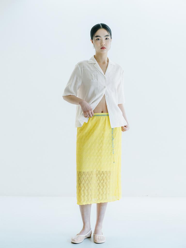 Reply Viscose Blended Lace Layered Skirt