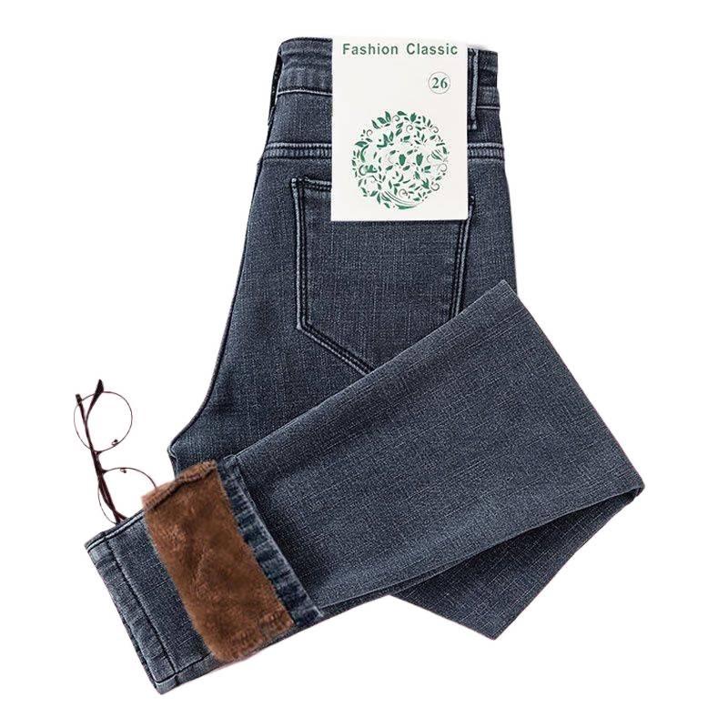 High-Waisted Women's Fleece-Lined Skinny Jeans: 2025 Winter Edition