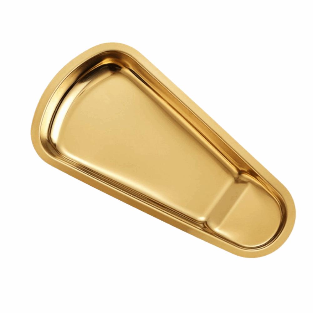 Irregular Outline Condiment Serving Tray Mirror Polished Metal Storage Tray  Kitchen Use
