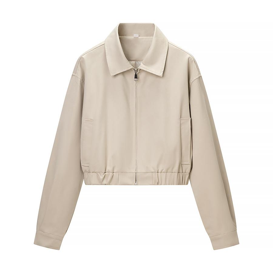 European and American style, new women's clothing, foreign style solid color temperament lapel short jacket and coat set