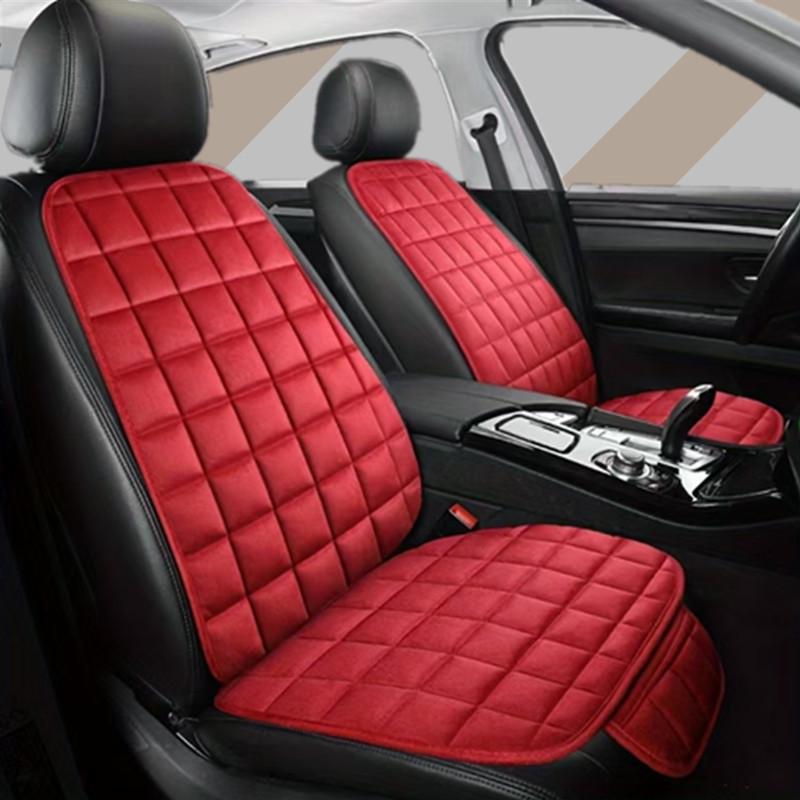 Universal Non-Slip Crystal Velvet Car Seat Cushion with Backrest for All Seasons