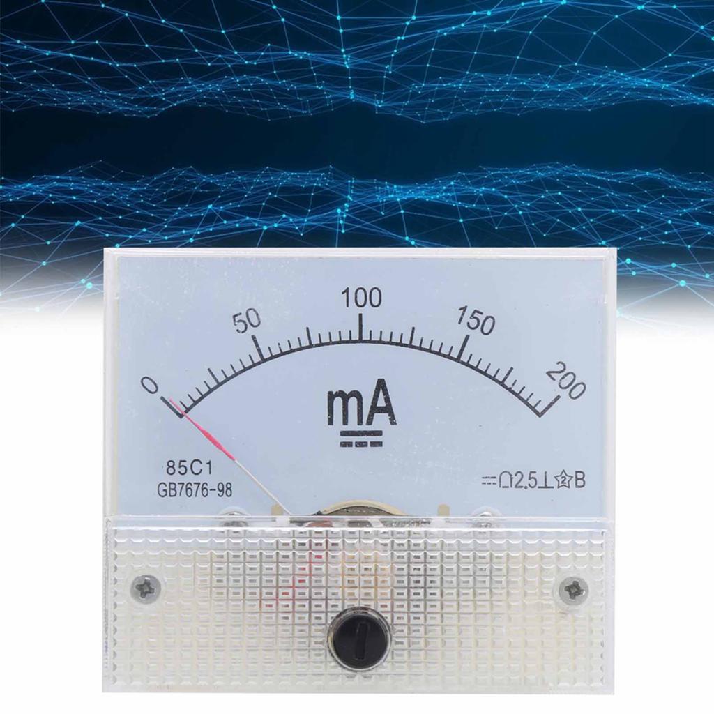 85C1 DC 0200MA Pointer DC Ammeter Head Ampere Meter Gauge Current Measuring Devices