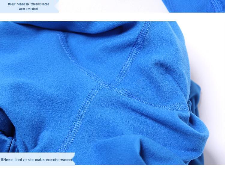 Slim Fit Long Sleeve Quick-Dry Sportswear Set with Fleece Lining for Running and Yoga