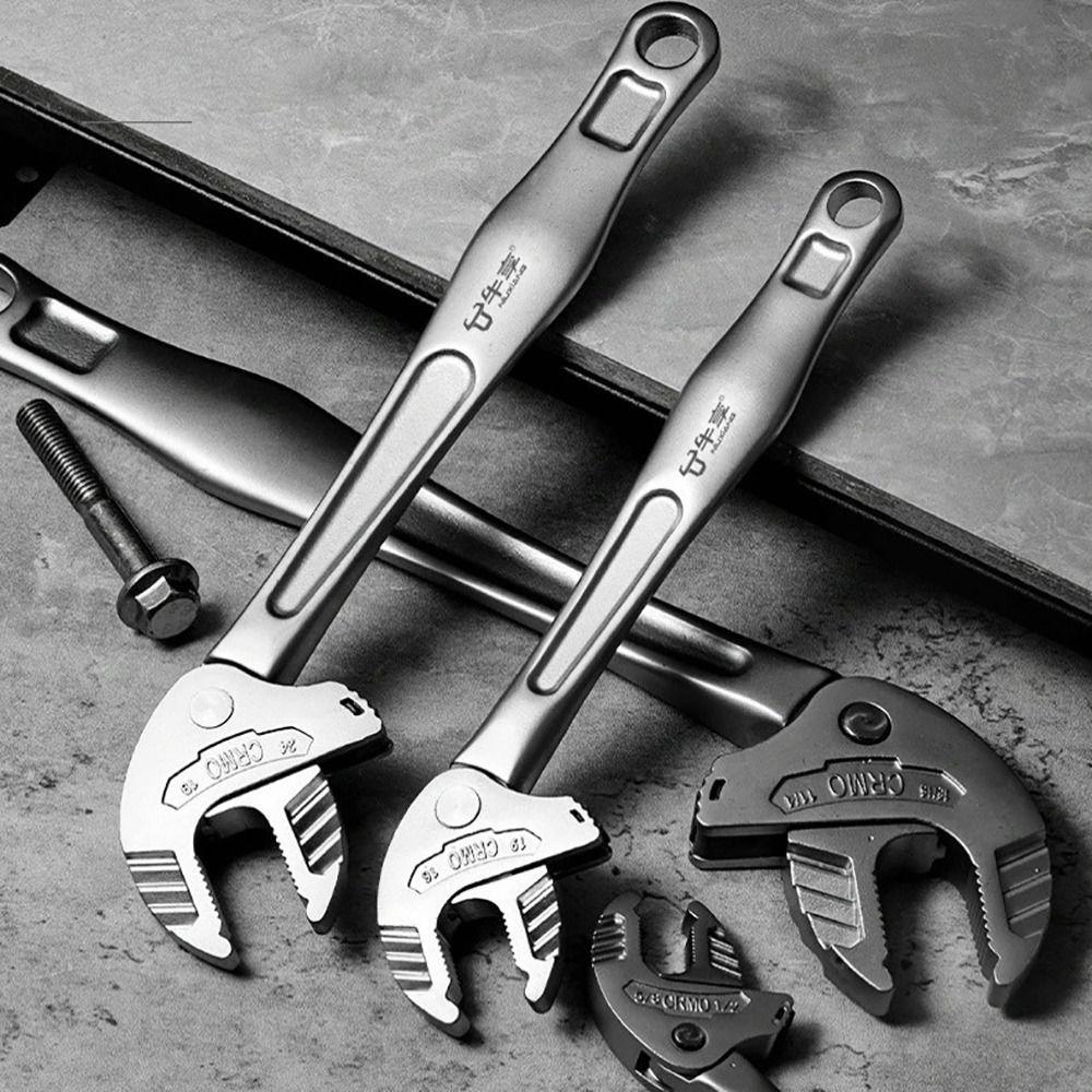 Chrom-Molybdänstahl Verstellbarer Ratschenschlüssel Schwerlast-Breitzahn-Schlüssel Zuhause