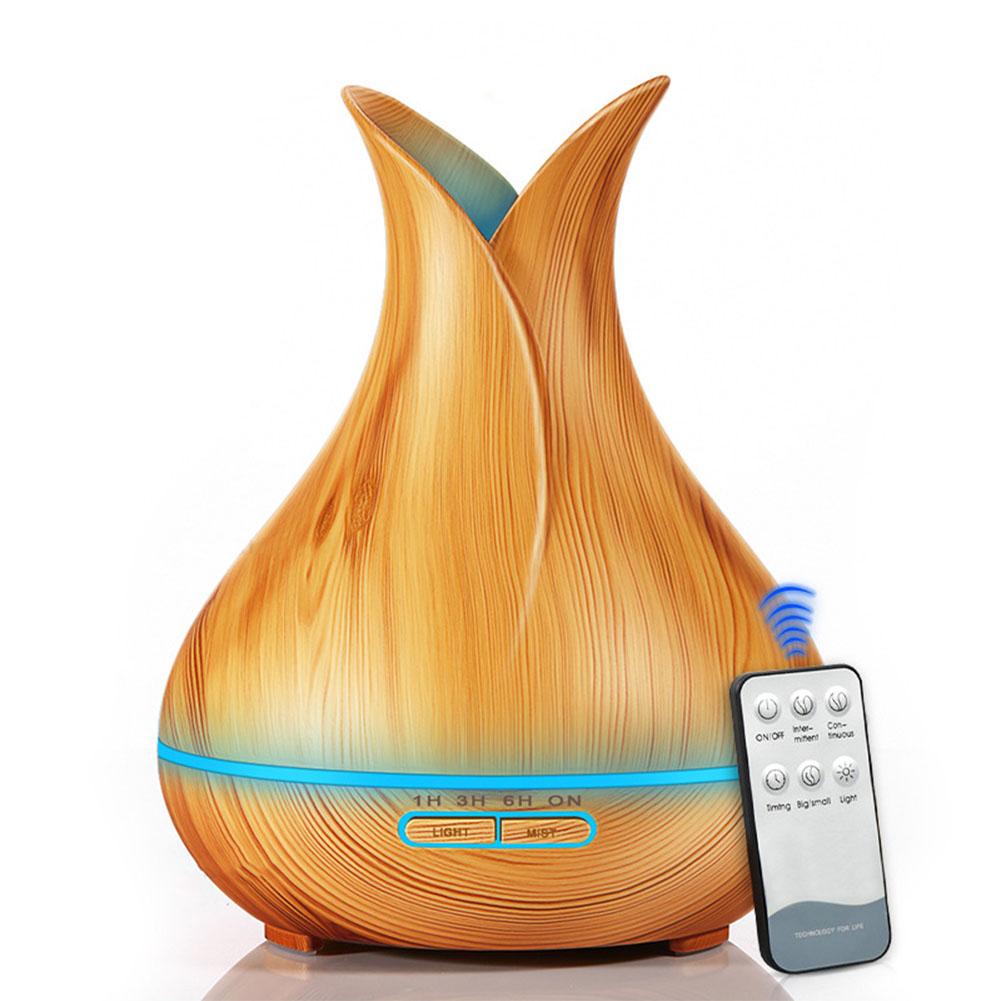 400ML Wooden Grain Aroma Essential Oil Diffuser Mist Humidifier Aromatherapy Diffuser with Remote Control for Home Mist Maker