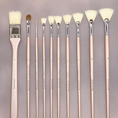 JOWOART 10pcs Set Art Multi-functional Pig 's Bristle Hair Oil Painting Brush Short Drawing Professional Artist Painting Materials Tool