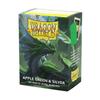 100 Dragon Shield Matte Dual Apple Green & Silver Card Sleeves
