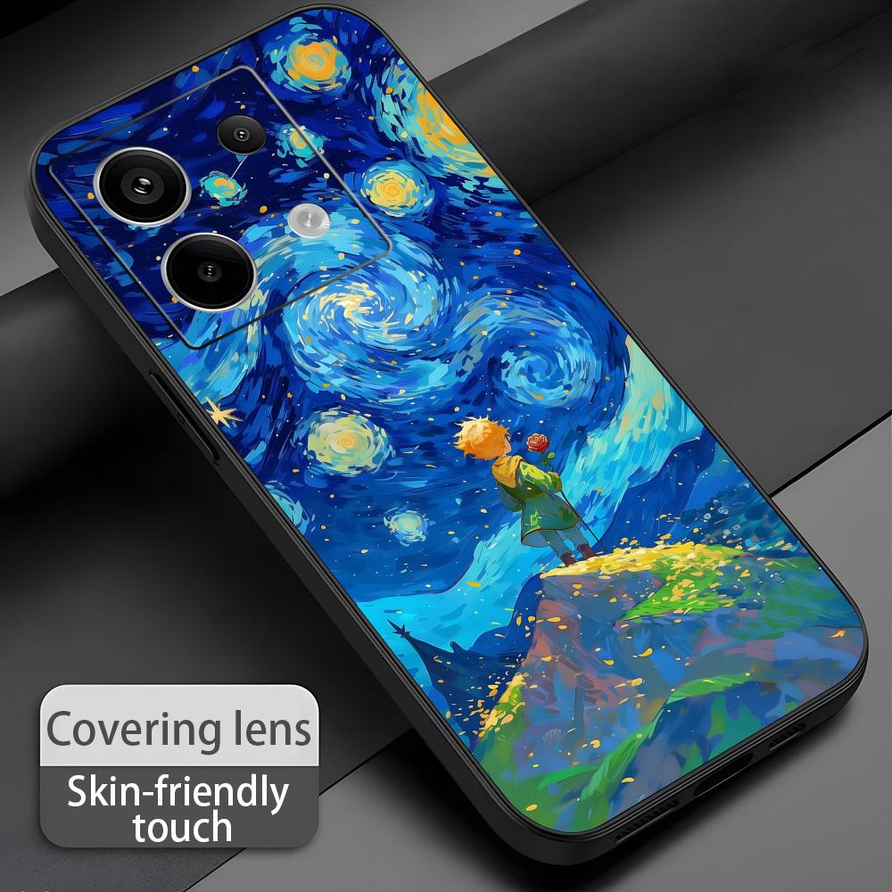 anime The Little Prince Phone Case For Redmi Note 14 13 12 11 Pro Plus S 5G 14C A3 Soft Black Phone Cover