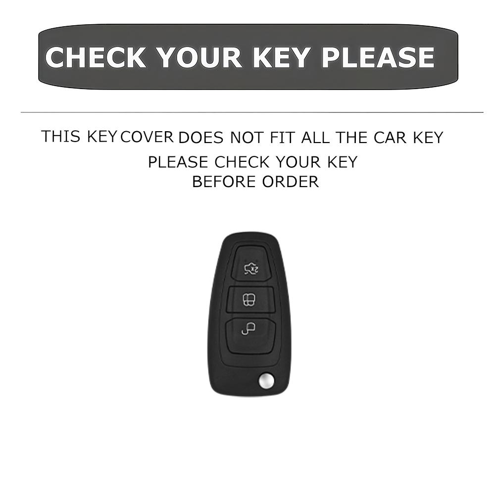 Leather Car Key Case Cover For Ford Focus Fiesta Kuga Mondeo C-Max S-Max Galaxy EcoSport Transit Remote Fob Protector Key Bag