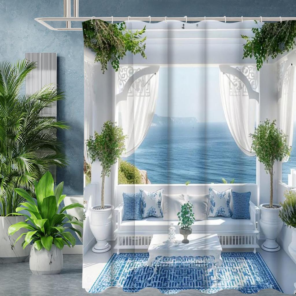 Screen Scenery Bathing Curtain  Bathroom Shower Curtain Waterproof With 12 Hooks Home Deco Free Ship