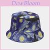 Sun Protection Fisherman Hat With Starry Night Oil Print Design For Outdoor Sunshade In Summer And Spring