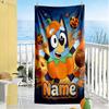 Bluey Soccer Fun Customized Name Beach Towel High Absorbency & Quick-Dry Portable for SwimmingBeachCamping Travel Beach AccessoriesGym