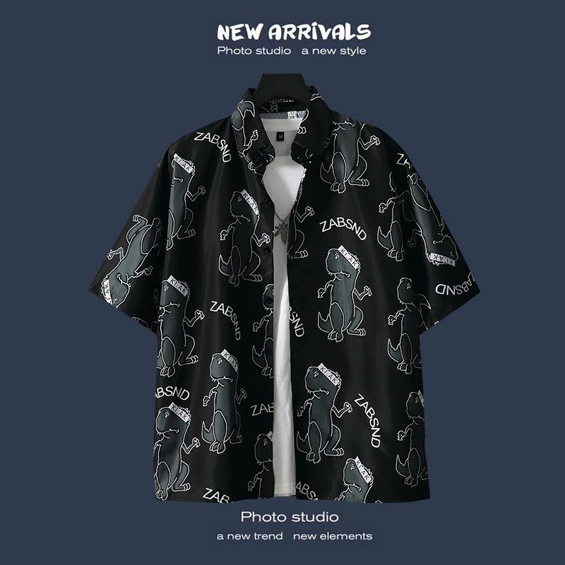 Men's Retro Hawaiian Floral Short-Sleeve Summer Shirt