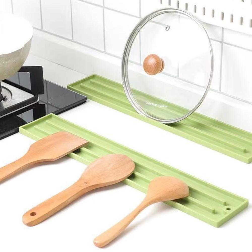 Silicone Countertop Pot Lid Storage Mat Heat Resistant Anti Slip Grooves Kitchen Sink Pad Holder Kitchen Supplies Sink Drainer Rack