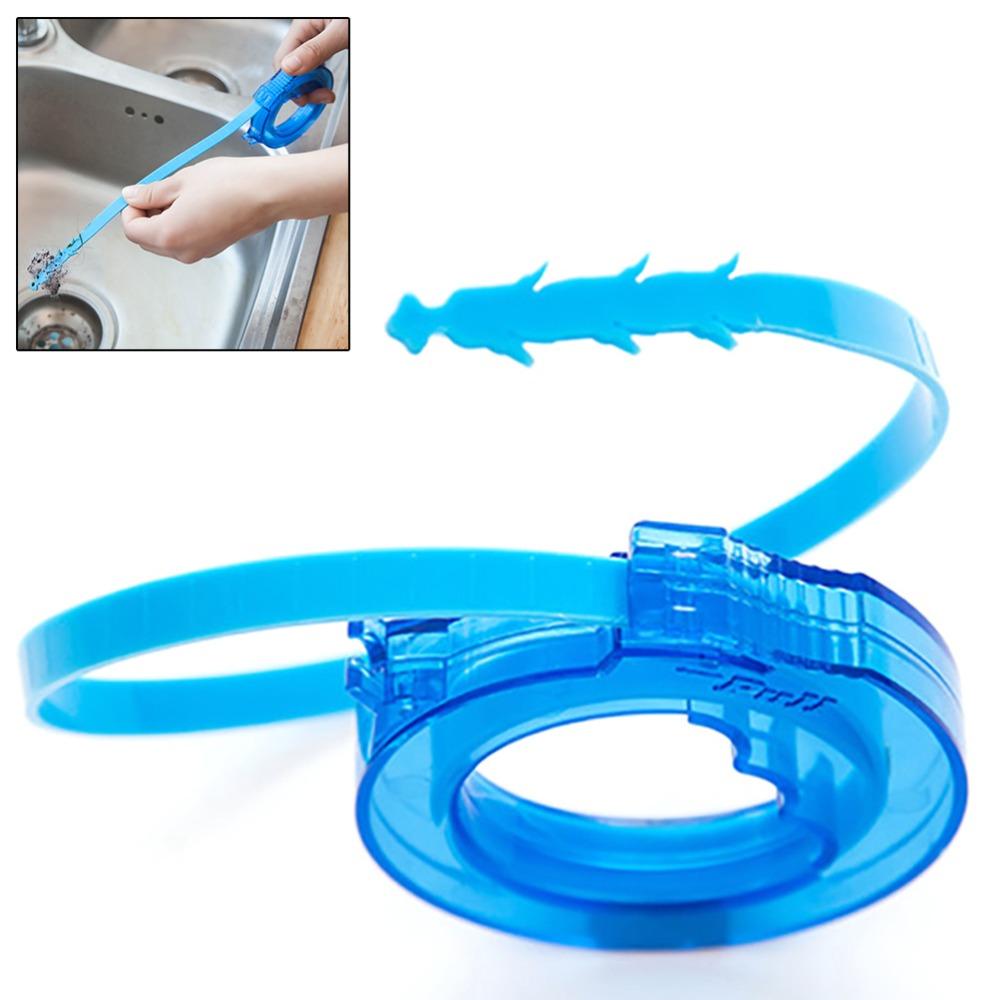 Blue Drain Hair Remover ABS Drain Opener Device Convenient Pipe Cleaner Tool for Sink Drains
