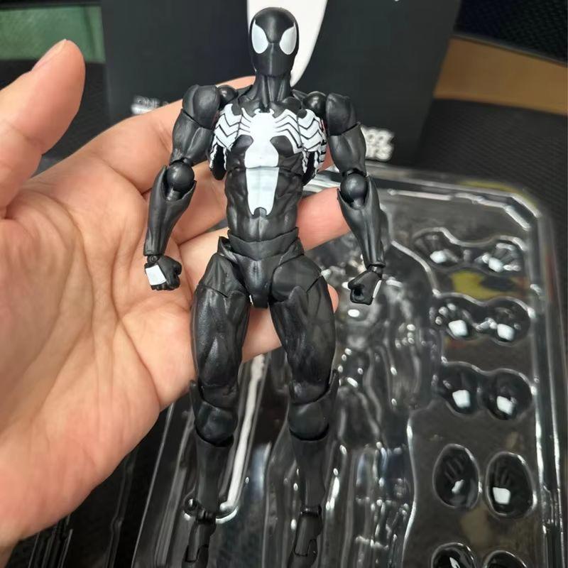 High Quality Black Suit Neighbor Symbiote Spider Man Black Venom Battle Suit Joint Movable Figurine Messtoy Model Gift