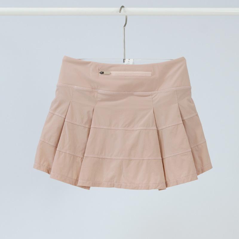 Women's Nude-Fabric Pleated Tennis Skirt with Built-In Shorts – Versatile and Anti-Exposure Design for Outdoor Activities