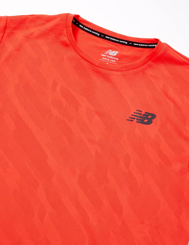 Q Speed Jacquard Short Sleeve MT23281 Short Sleeve ERE S [New Balance] T-Shirt T-Shirt (Electric Red)