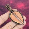 Pink Carved Bone Face Pendant Copper Wire Wrapped Pendant Rainbow Moonstone Jewelry