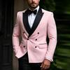 Completi Classici da Uomo 2 Pezzi 2025 Formali Doppiopetto Revers a Punta Vestibilità Slim Abbigliamento Maschile Set Giacca Pantaloni di Alta Qualità Terno