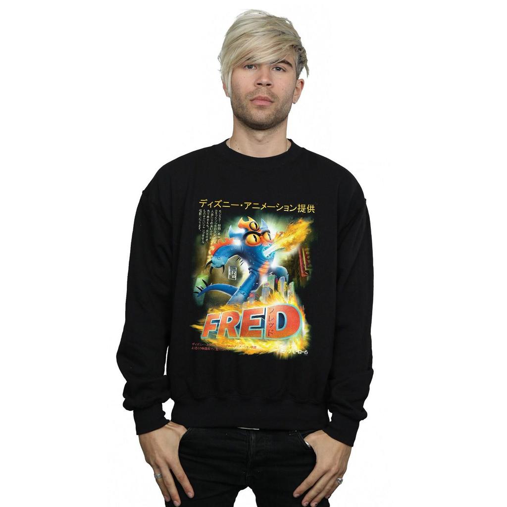 Disney Mens Big Hero 6 Fred Anime Poster Sweatshirt