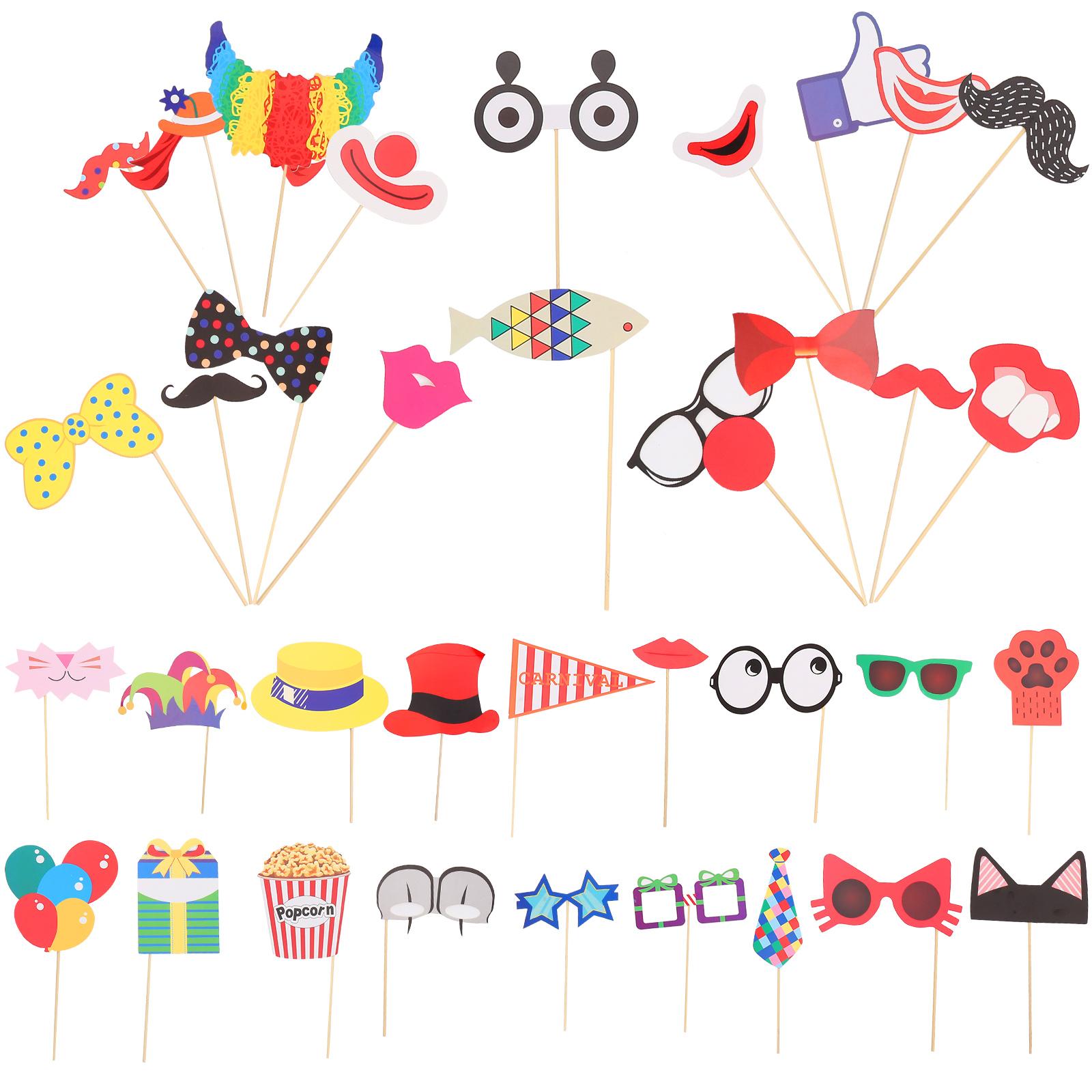 

Attached Photo Booth Props Circus Photo Prop For Wedding Birthday Carnival Bachelorette Dress-Up Acessories Party Supplies
