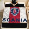Logo Scania, vzor Flísová deka, Vysoká kvalita, Pohodlná pro všechna roční období, Domácí dekorace, Teplo a pohodlí, Perfektní pro dárky.