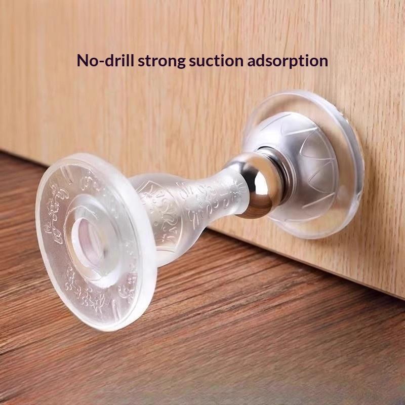 Magnetic Pvc Door Stopper No Drilling Strong Suction Protects Doors For Home Bedroom Office Bathroom