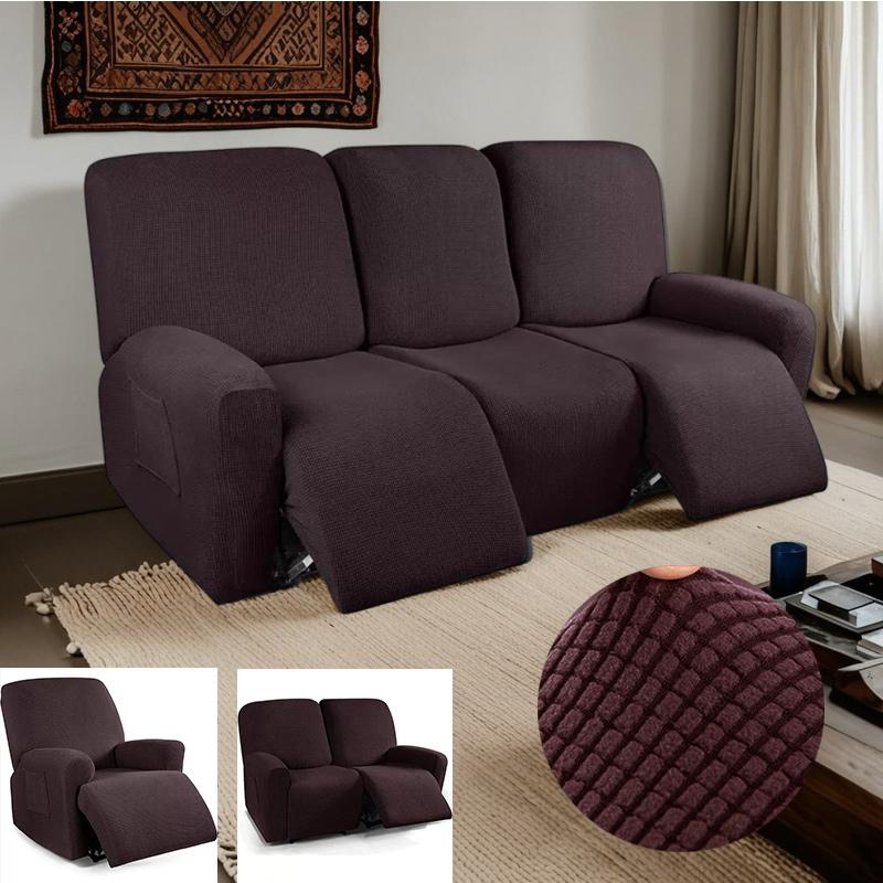 1/2/3seater Recliner Sofa Covers for Living Room Stretch Jacquard Washable Armchairs Slipcover Couch Cover Protects Furniture