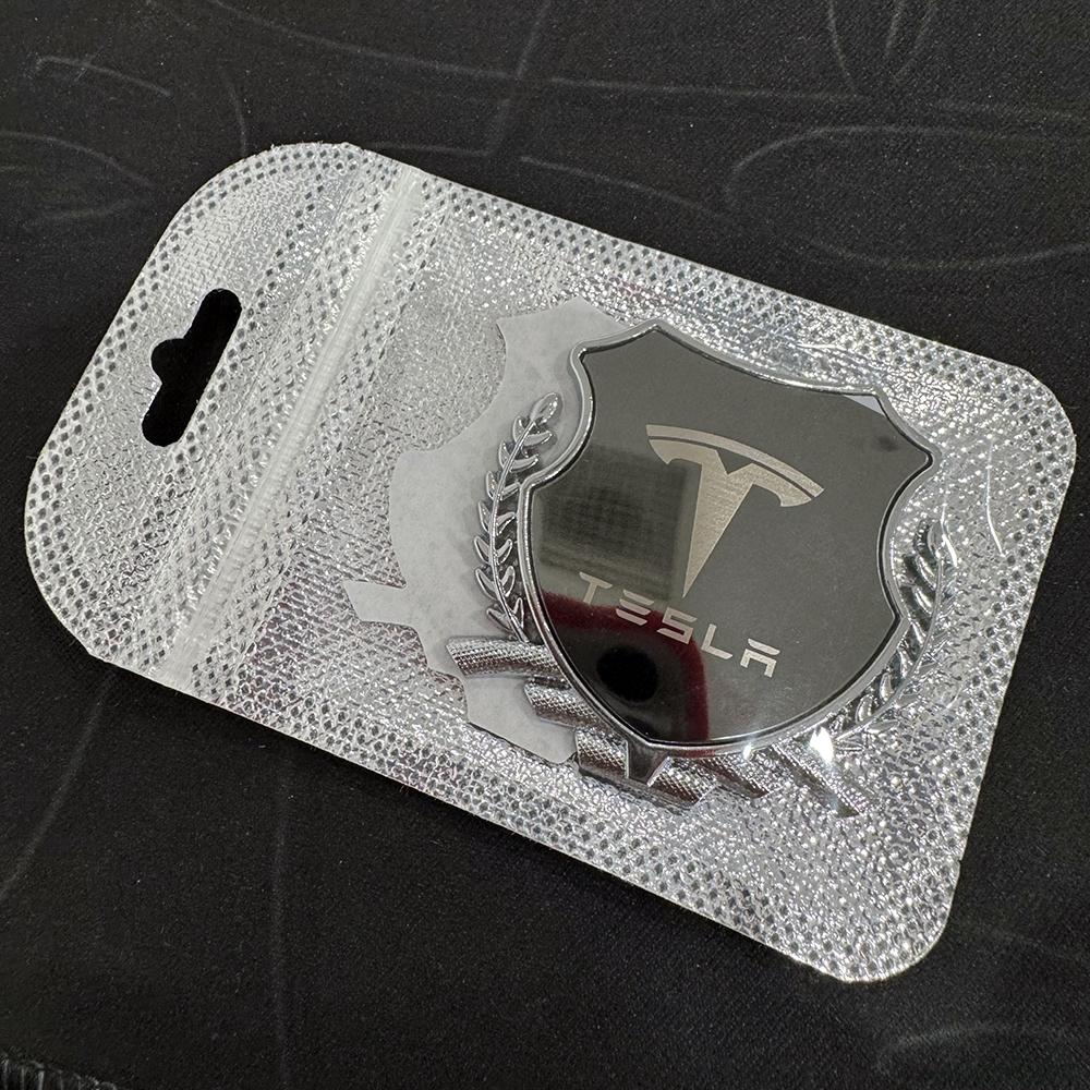 

Wheat Ear Shield Shape Metal Car Emblem Sticker Auto Badge for Tesla Model 3/Y/S/X Body Fender Trunk Styling Decoration
