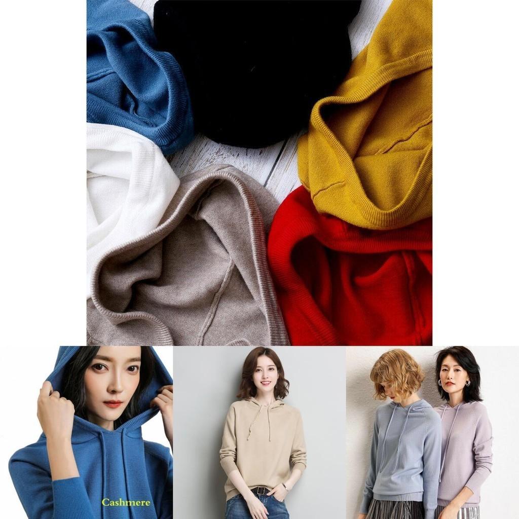 Locker gestrickter Damen-Hoodie aus weichem Kaschmir für kuscheligen Komfort