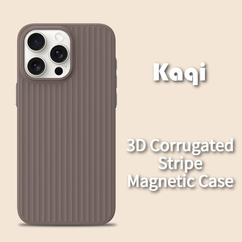 Original 3D Corrugated Texture Luggage Magnetic Cover for IPhone Air 17 16 15 14 13 12 Pro Max for Magsafe Wireless Charge Funda