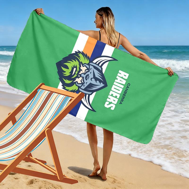 Canberra Raiders Logo Print Beach Towel, Large Soft Quick Dry Towel for Beach Camping Swimming