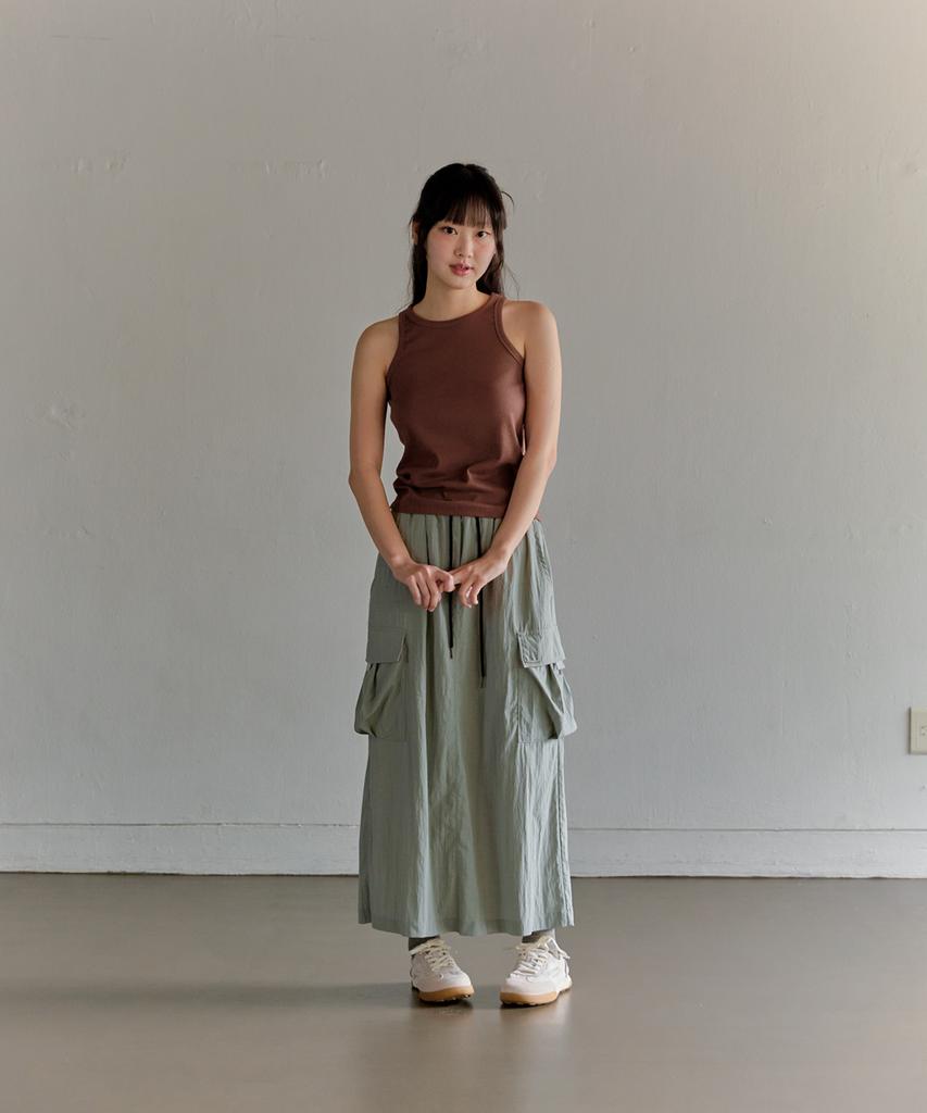Peulleoti Tape Point Cargo Skirt (Mint)