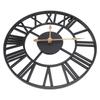 Metal Wall Clock Decor Battery Operated Silent Round Retro Style Iron Large Wall Clock for Living Room Bedroom Kitchen Office