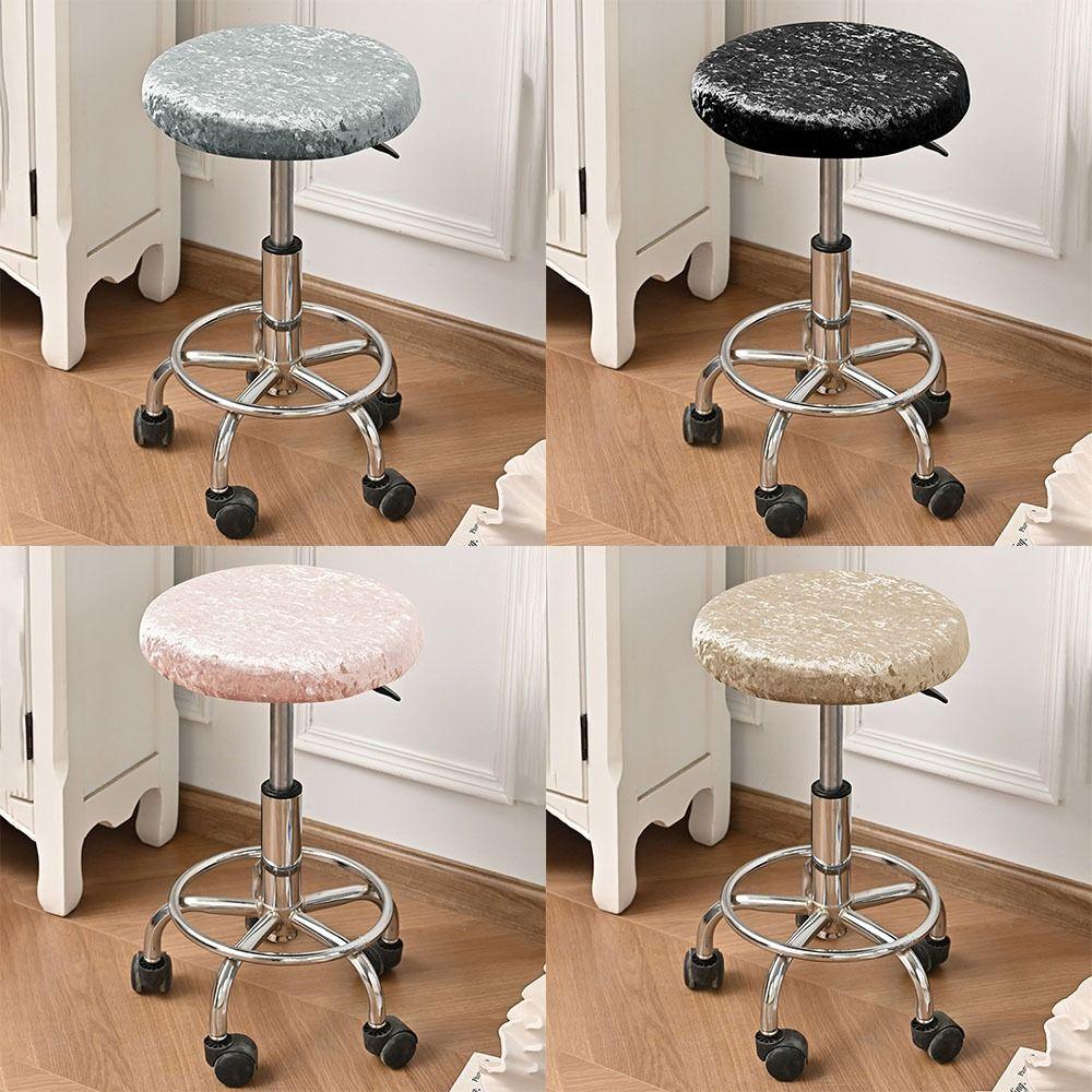 Washable Round Stool Covers with Elastic Bands Chair Cover Chair Seat Cover  for Bar Swivel Chair