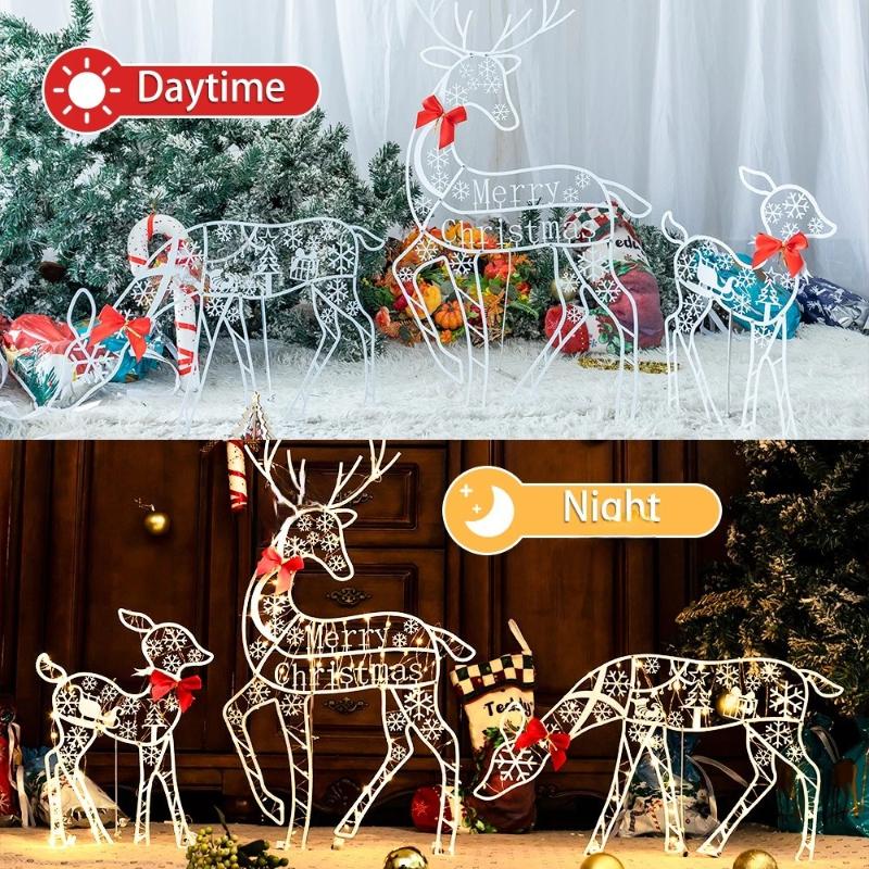 2025 Christmas New Outdoor Decoration Led Light Iron  Deer Horticulture Lawn Decoration  Outdoor Christmas Decoration
