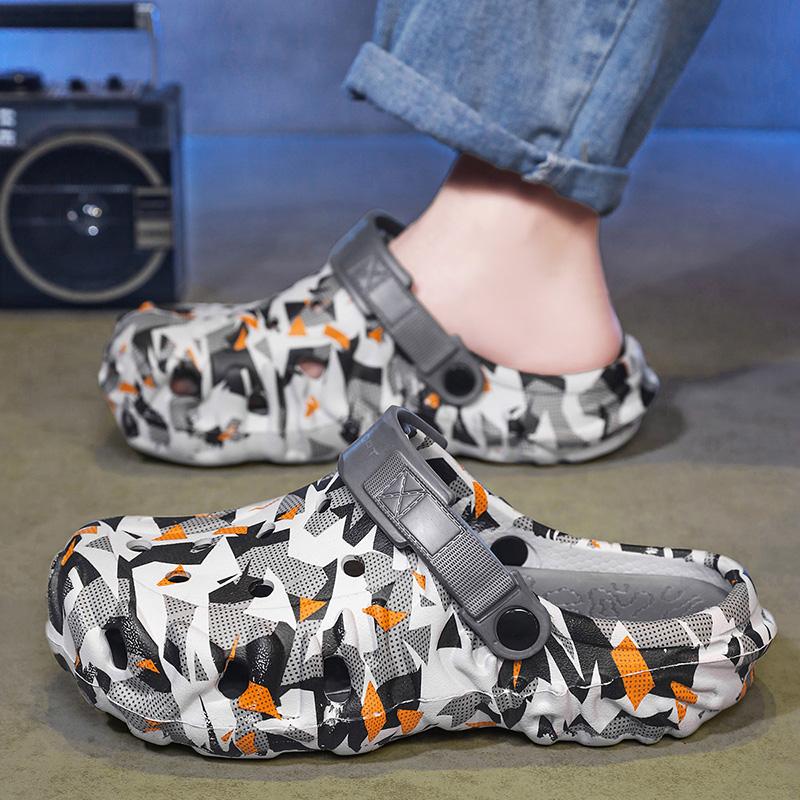Men Hole Clogs Slippers Men Garden Shoes For Men Arch Support Slides Summer Fashion Beach Slippers Non-Slip Eva Slippers
