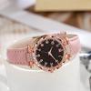 Quarz-Armbanduhr für Damen Leuchtend Kompakt Elegante Arabische Ziffern Uhr Einfache Nachtablesung Strasssteine Uhr für Studenten Büro Party Geschenke