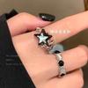 Anello Viso Sorridente Brillantinato Versatile Personalità Carina Divertente Brutto Carino Design di Tendenza di Nicchia Anello Aperto Femminile